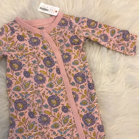 Gymboree Floral Snap Up Pajamas 6-9M - Picture 7 of 8